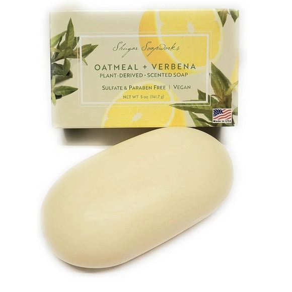 Shugar Soapworks OATMEAL + VERBENA Vegan Scented GF Beauty Bar 5oz Soap 6-Pack - Picture 2 of 5